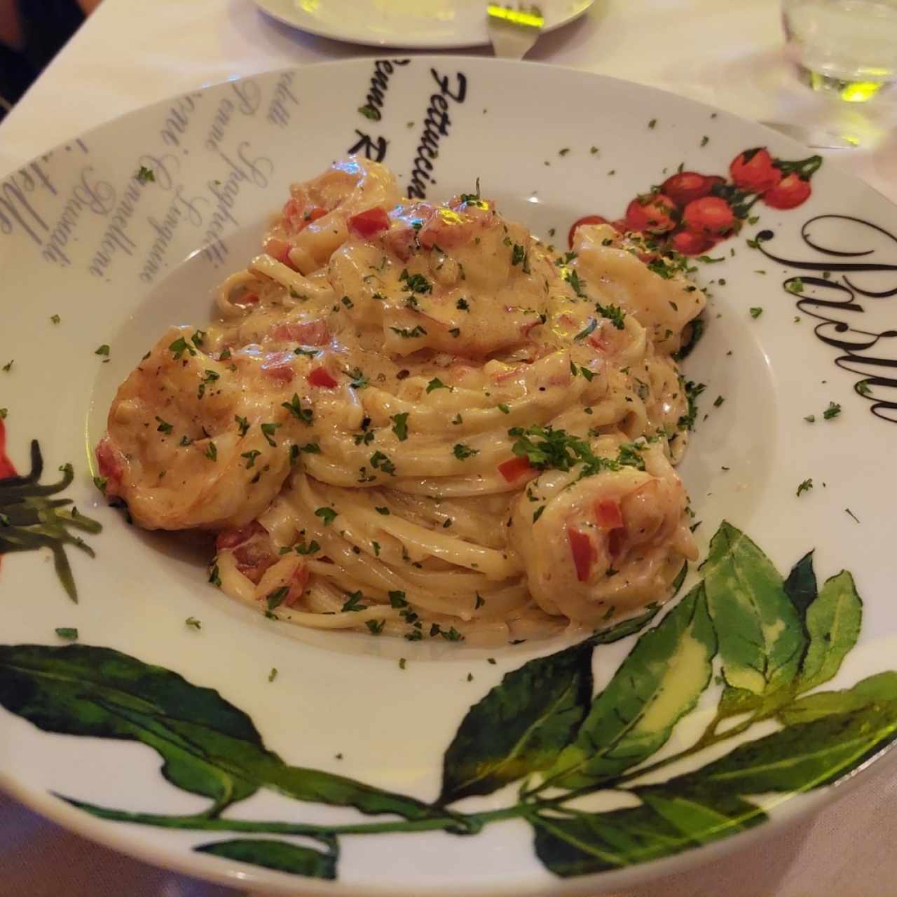 Pasta con camarones 