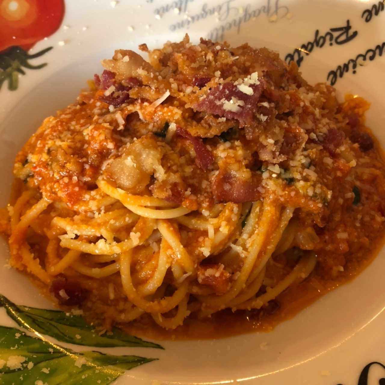 Spaguetti All'Amatriciana Rosa