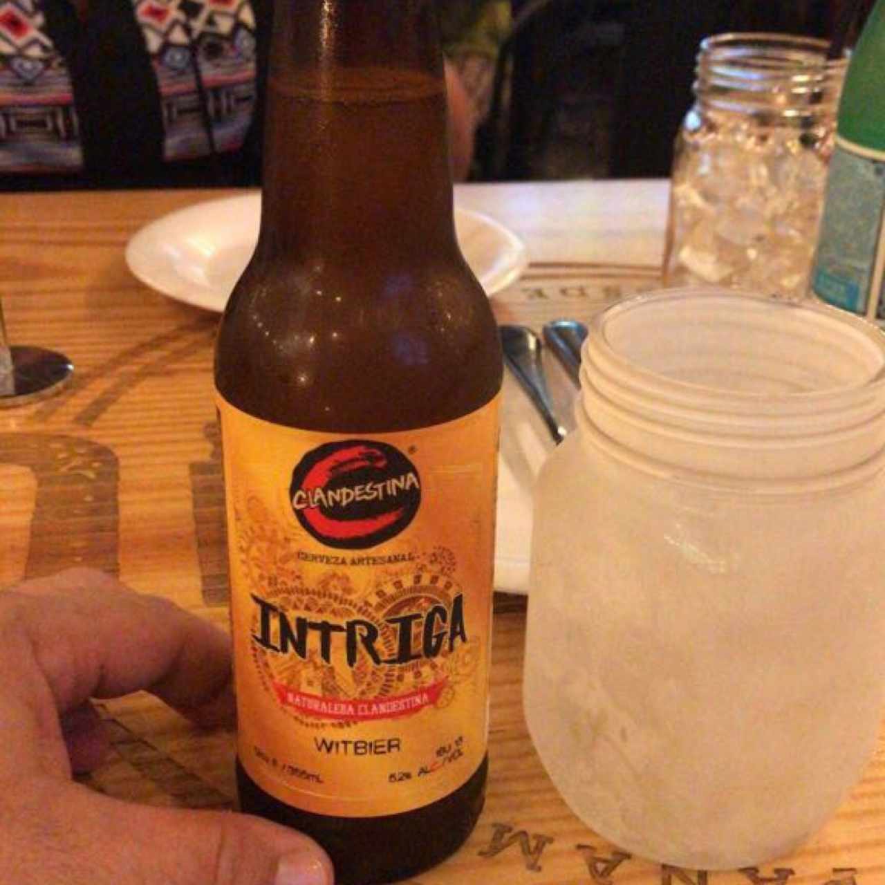 cerveza helada ademas de la buenissima pizza