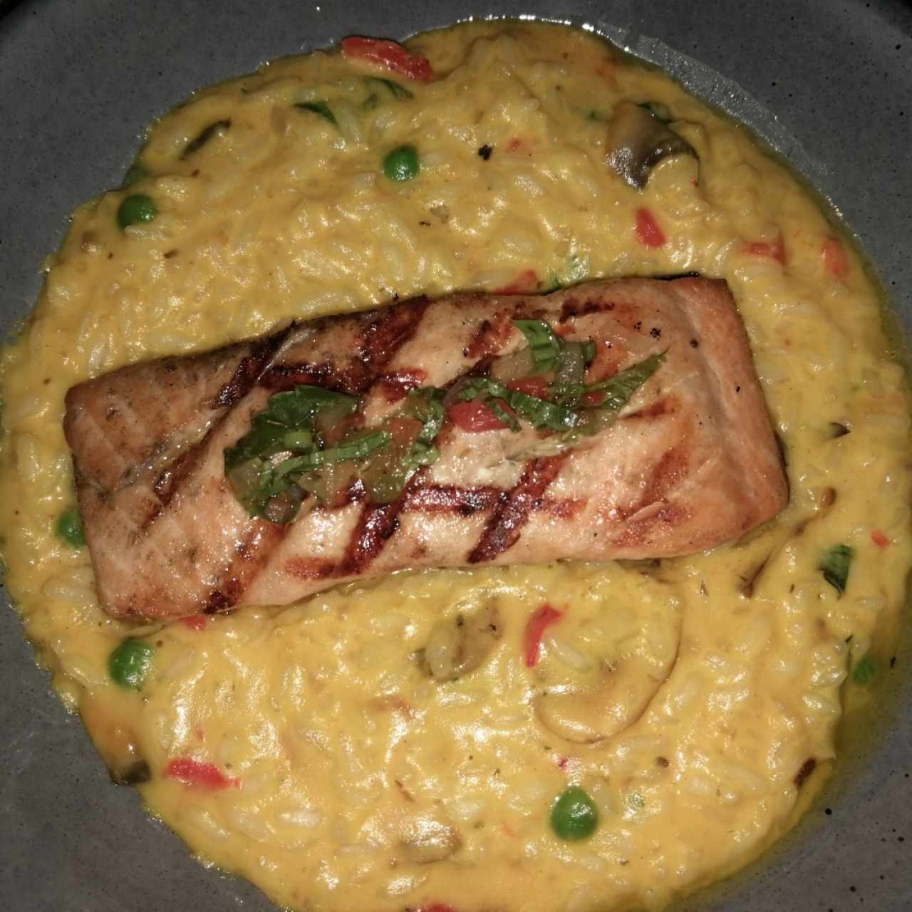 Salmon con Risotto