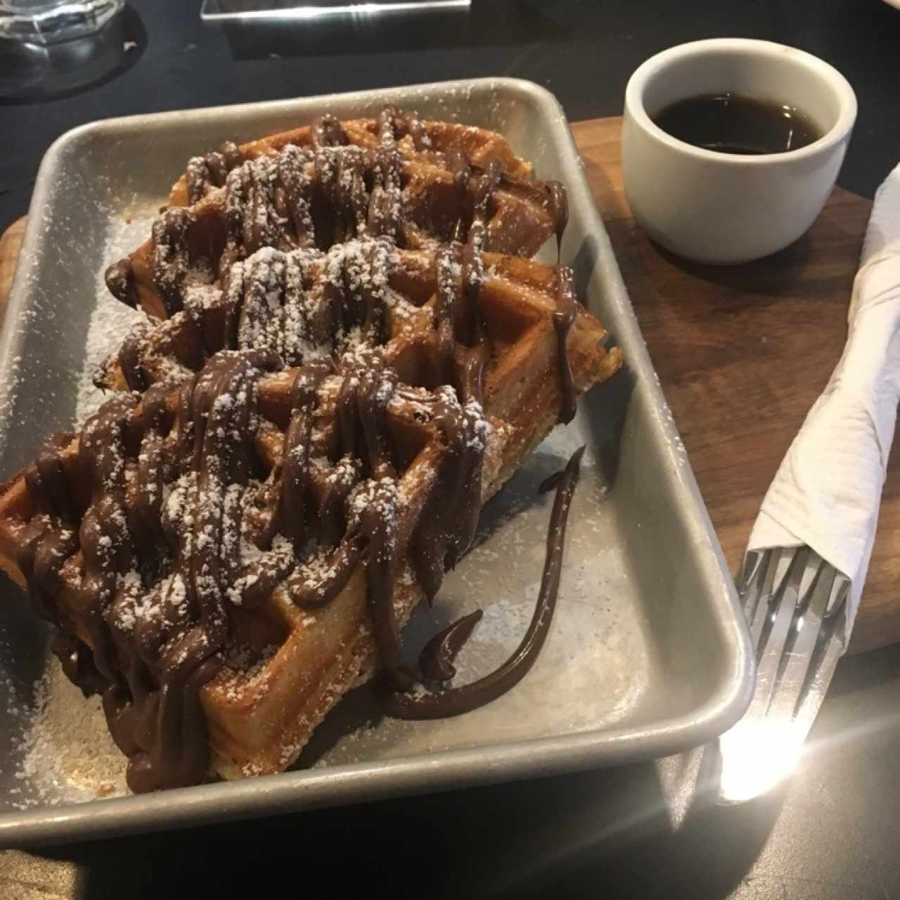 waffles con nutela 