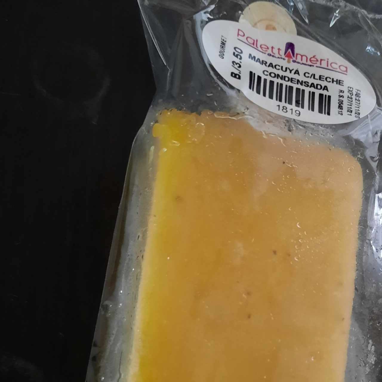 Paletas Gourmet - Maracuya rellena