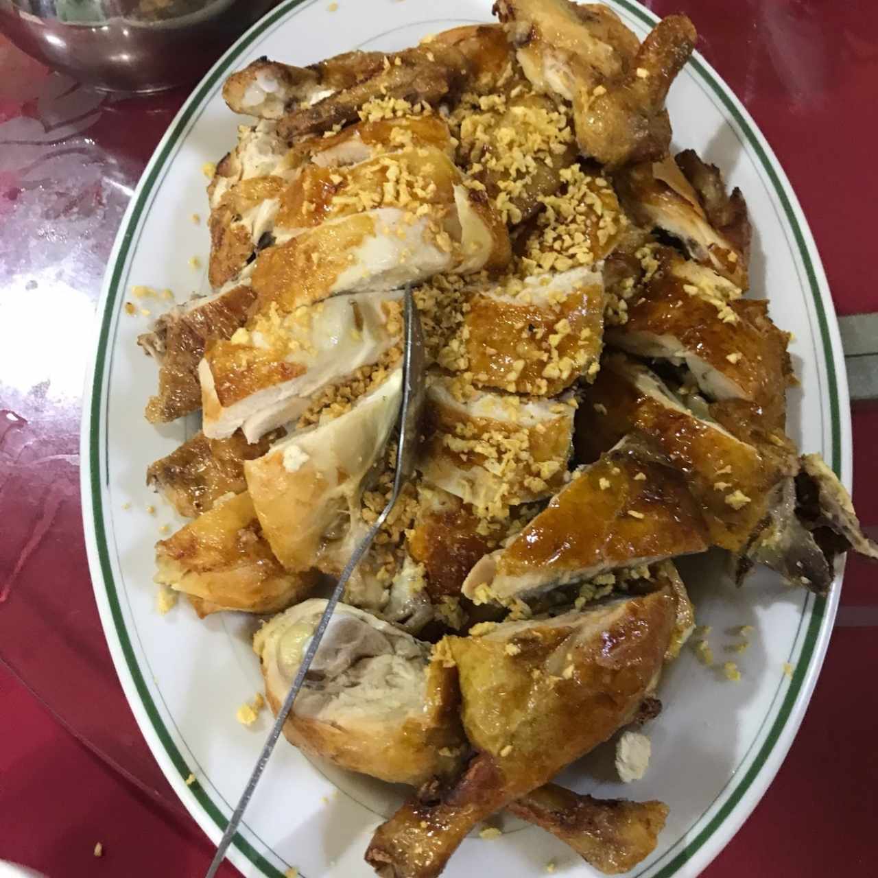 pollo asado con ajo