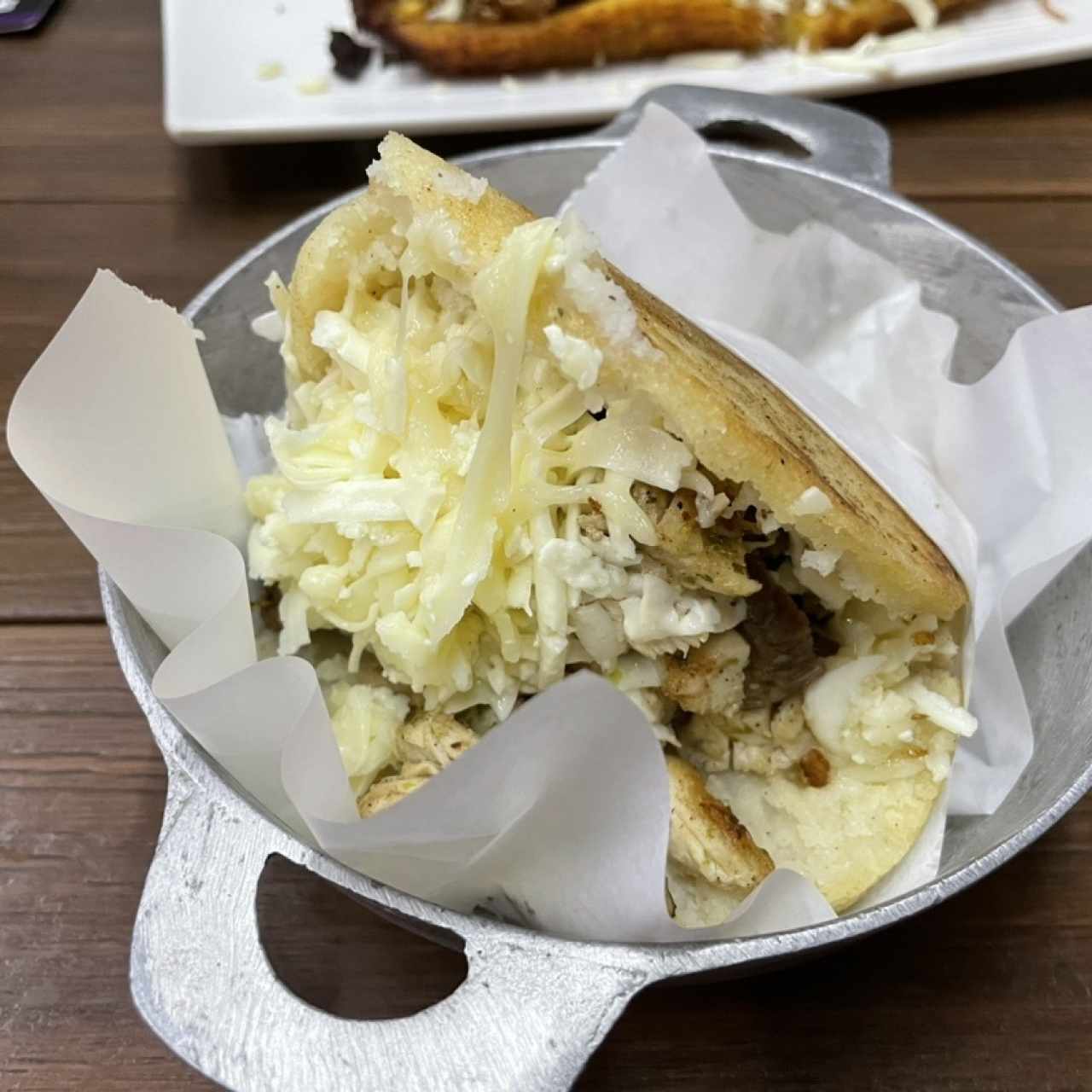 Arepa Dos Carnes Asada al Grill.