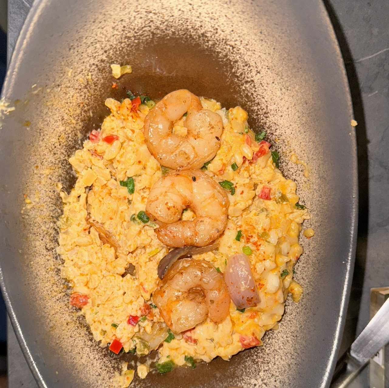 Risoto con camarones