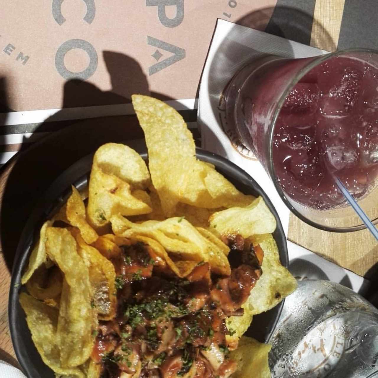 sangria + tapas de pulpo