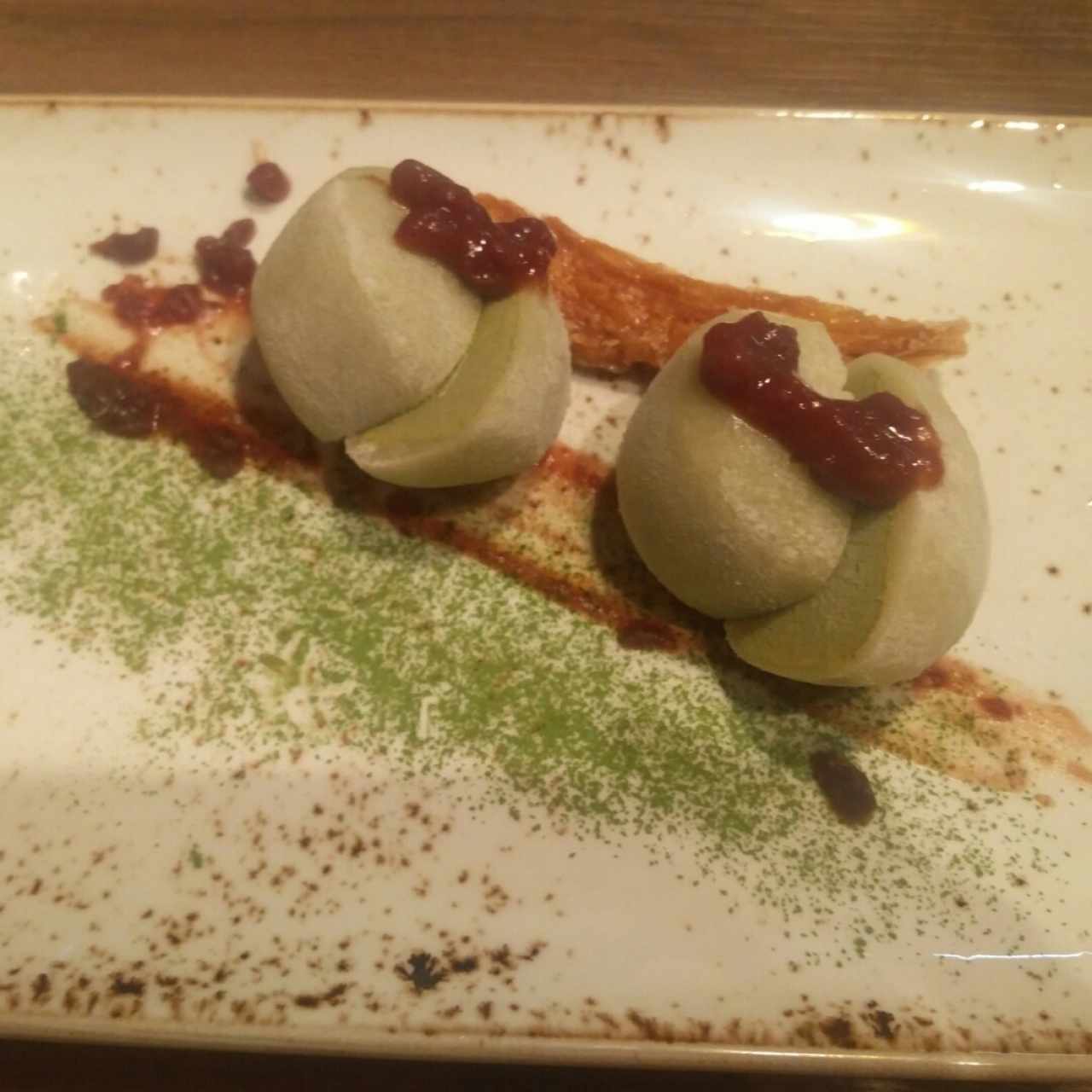 Helado de mochi de té verde