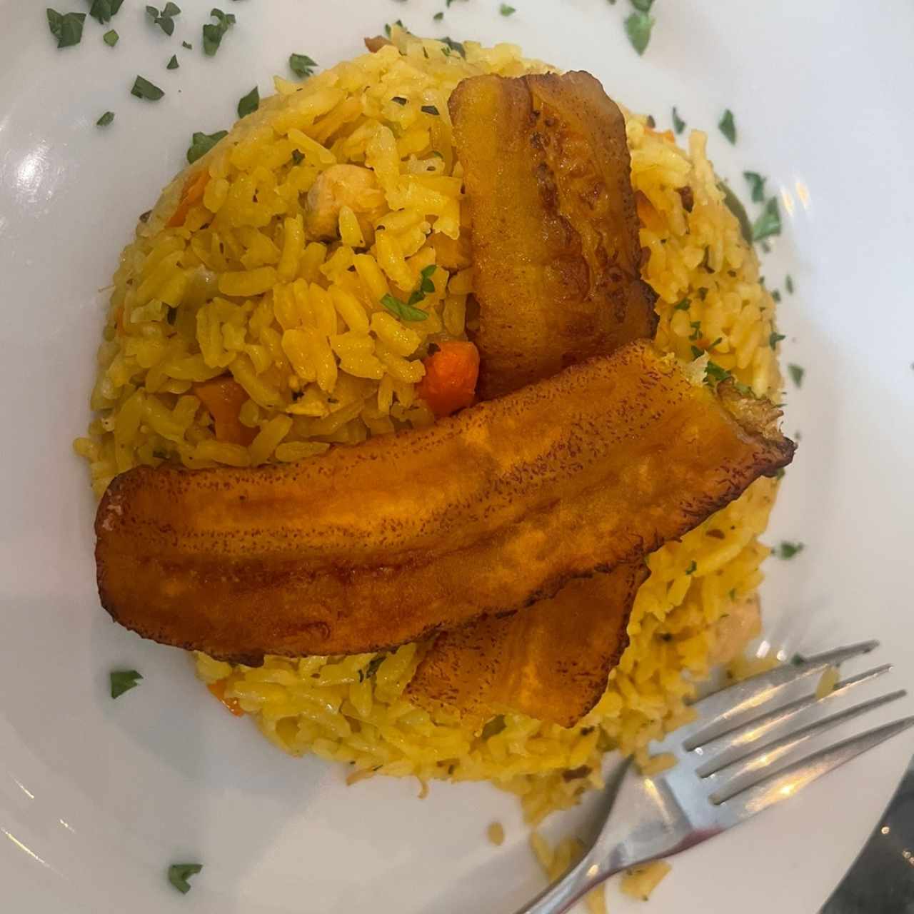 Arroz con Pollo y Tajadas