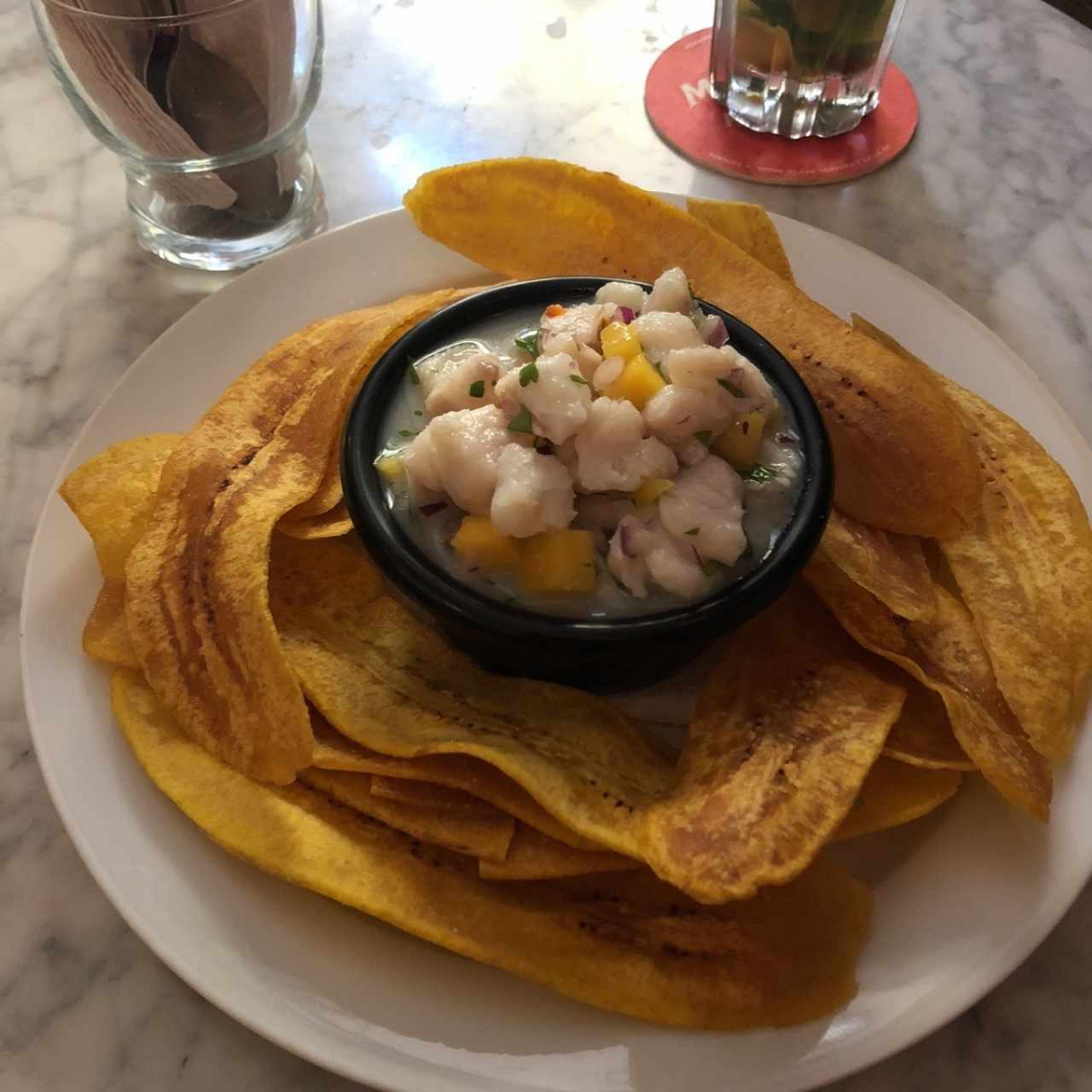 ceviche de corvina y mango