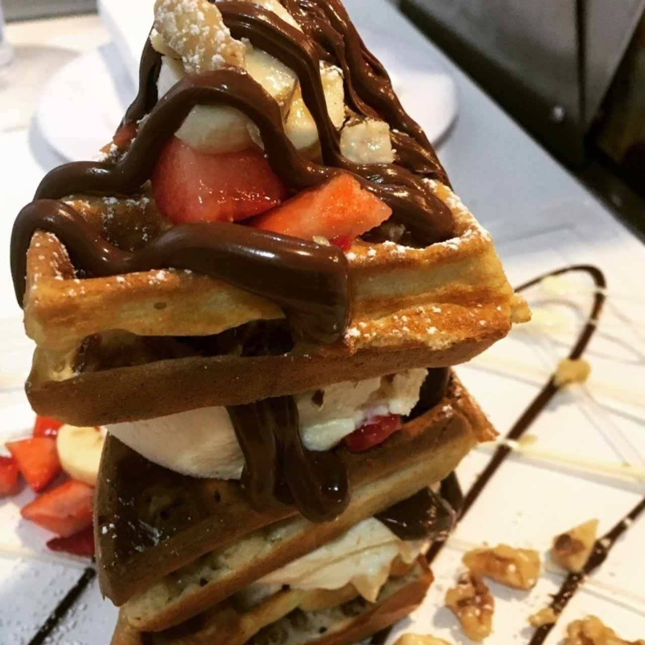 waffles de nutella