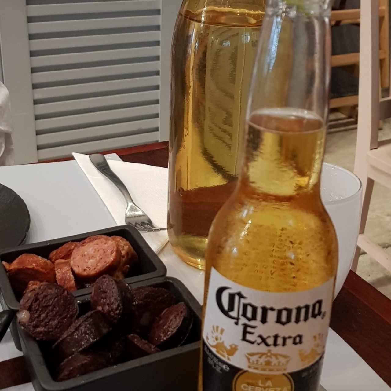 Chorizo criollo y morcilla para irnos acomodándonos en la silla