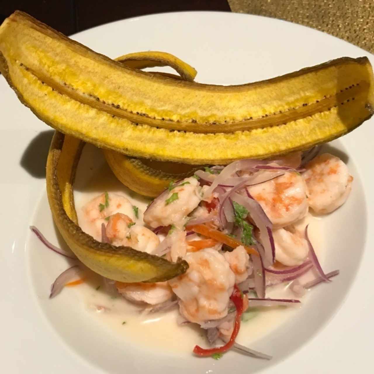 Entrada ceviche de camarones