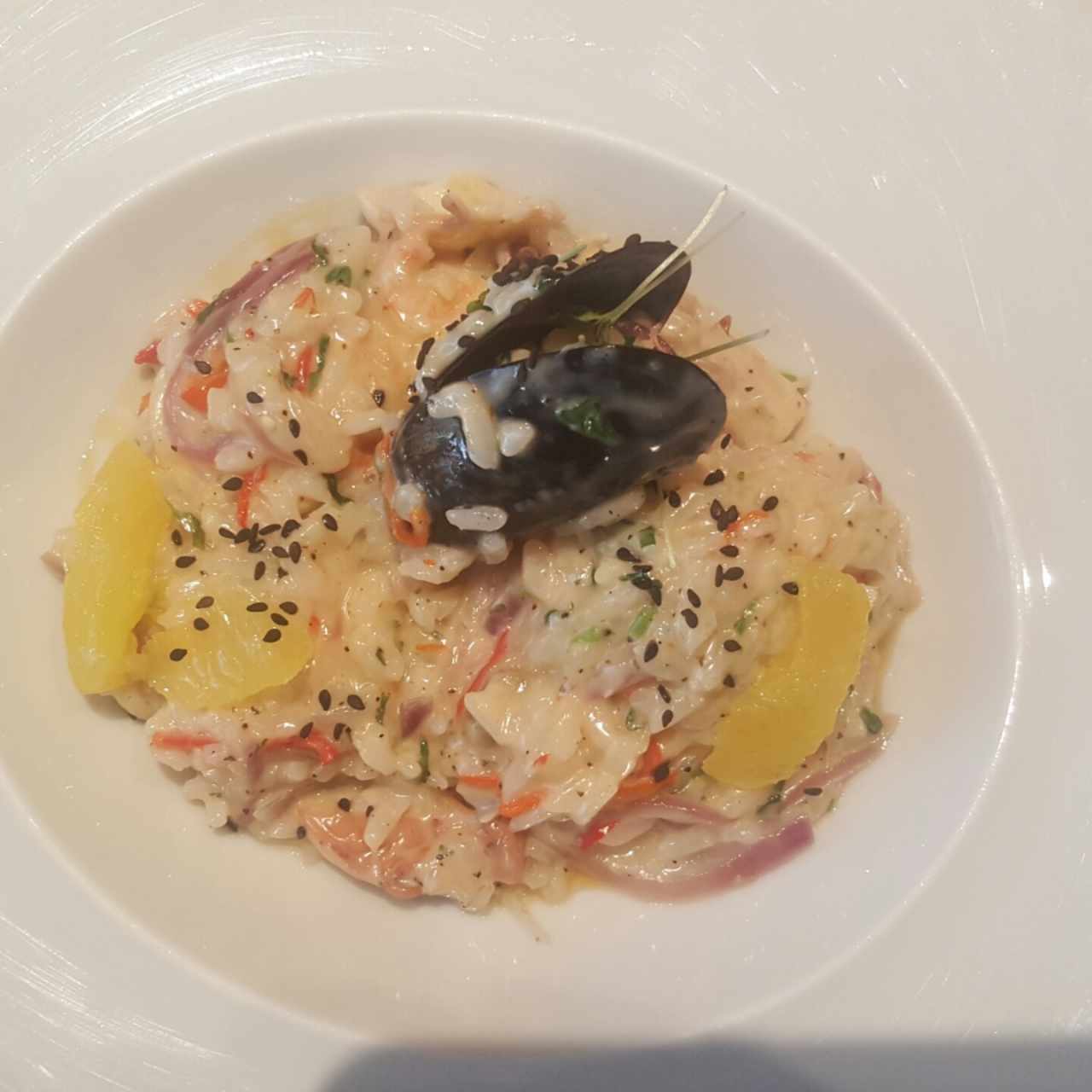 Risotto de camarón y calamar