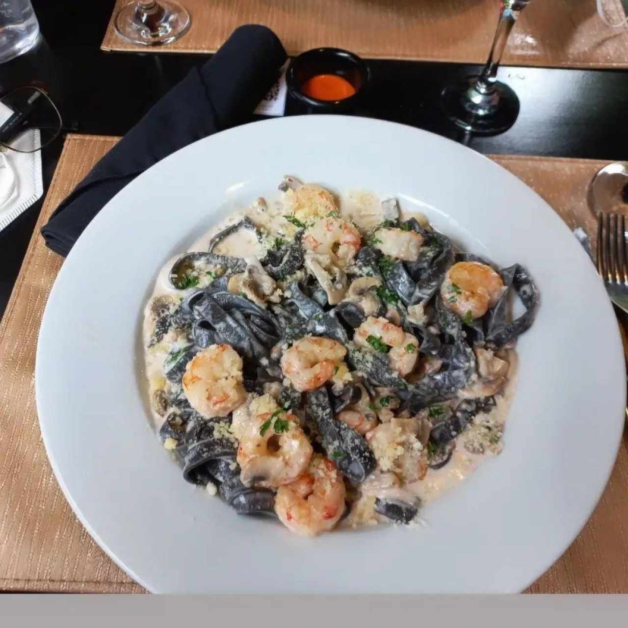 Pasta con camarones