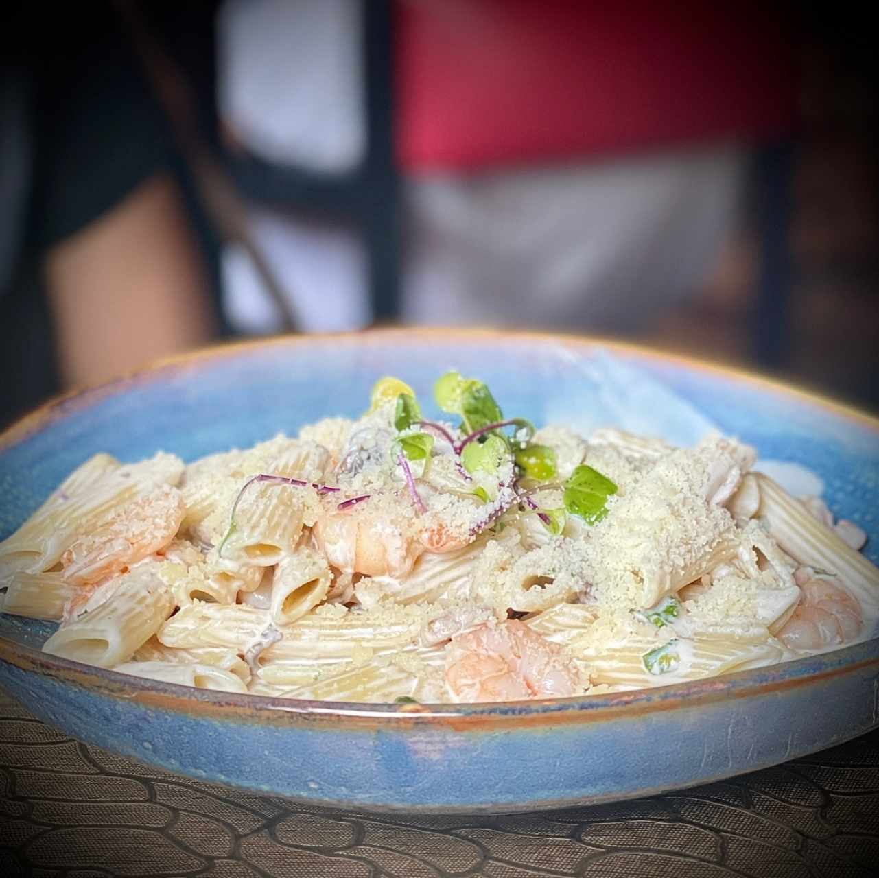 Pasta Con Camarones E Funghi