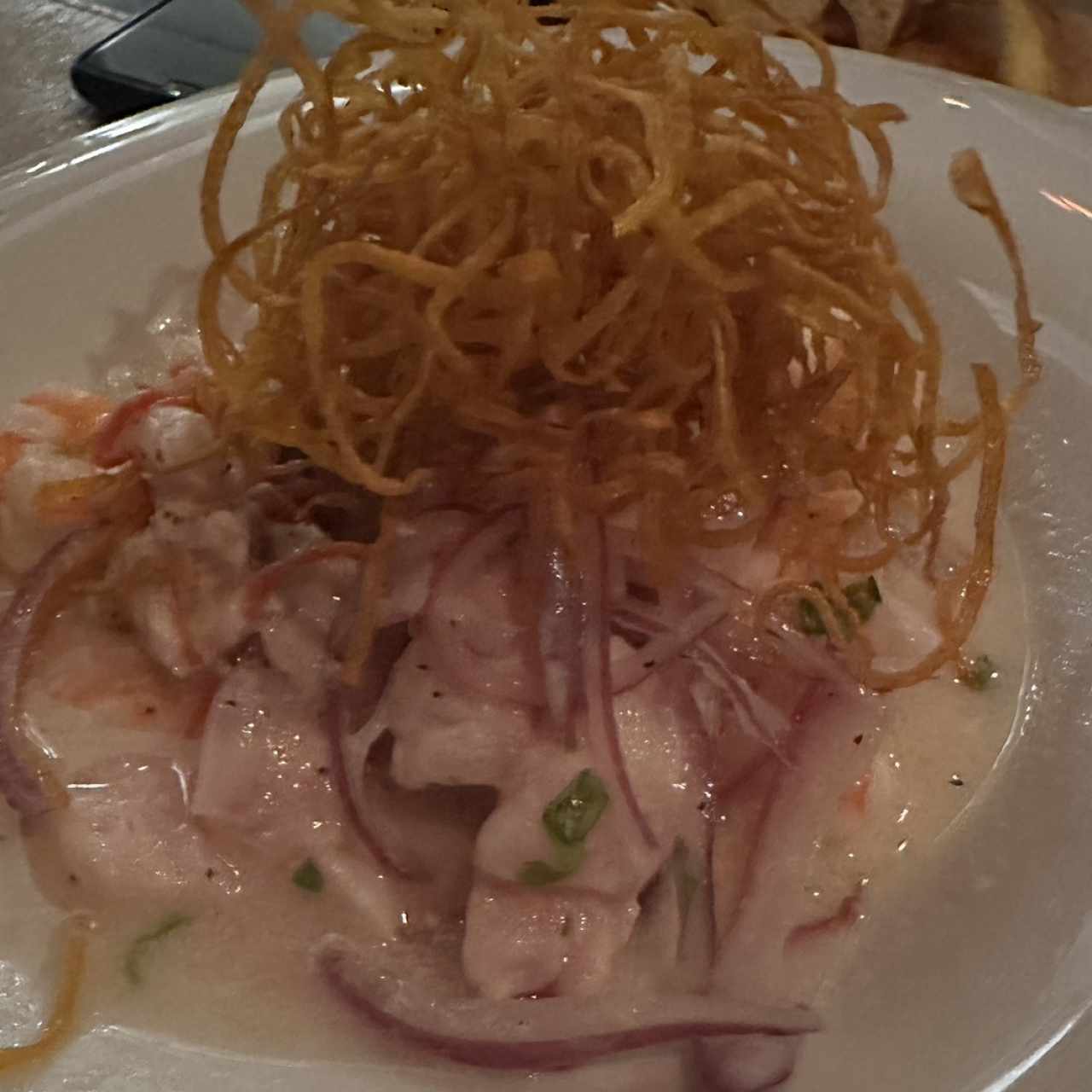 Ceviche de pez blanco y camarón