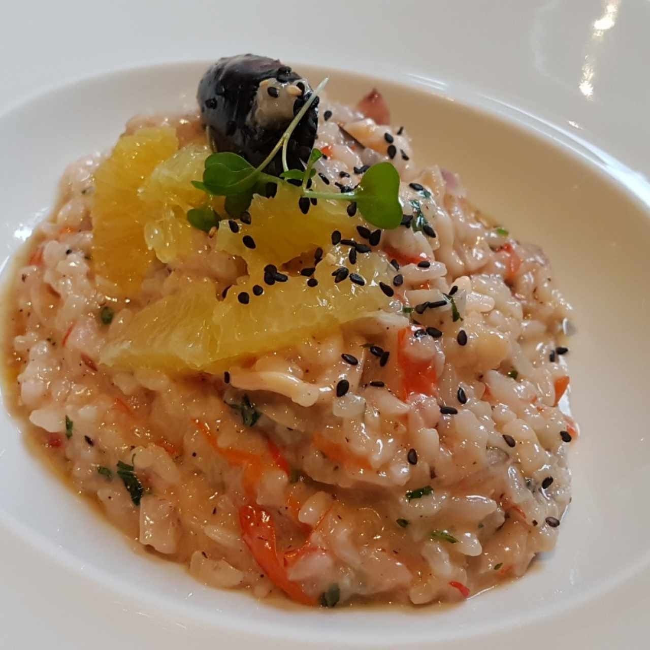 Risotto de camarón y calamar