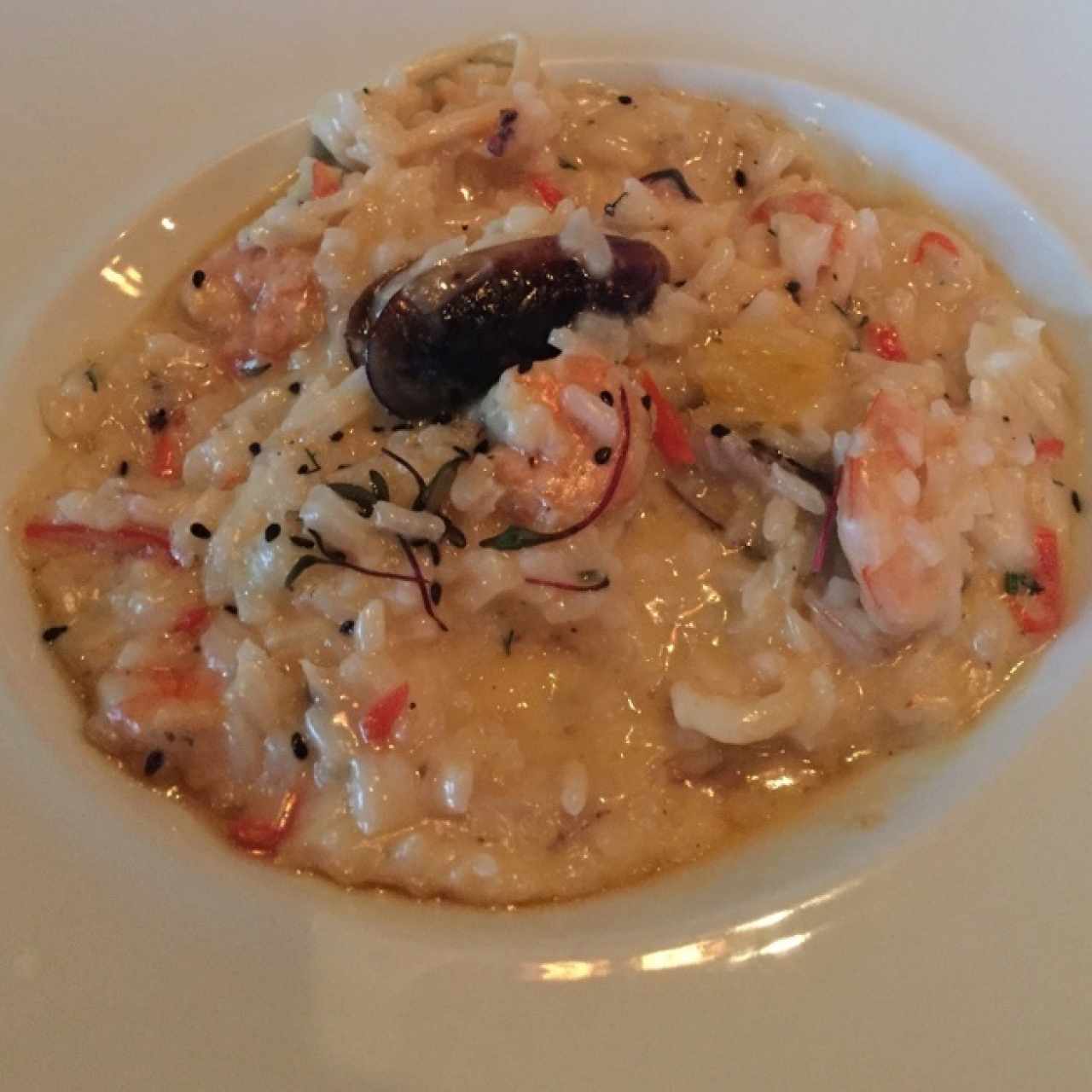 Risotto de camarón y calamar