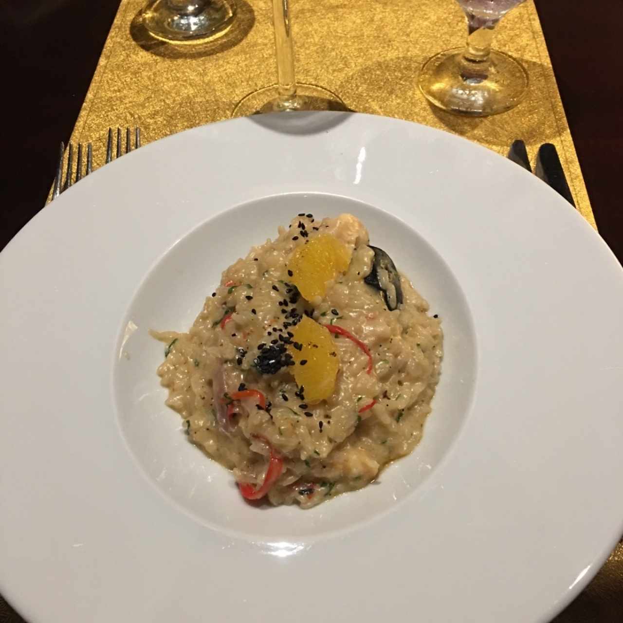 Risotto de camarón y calamar