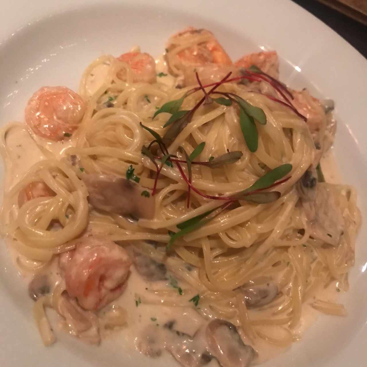 pasta con camarones