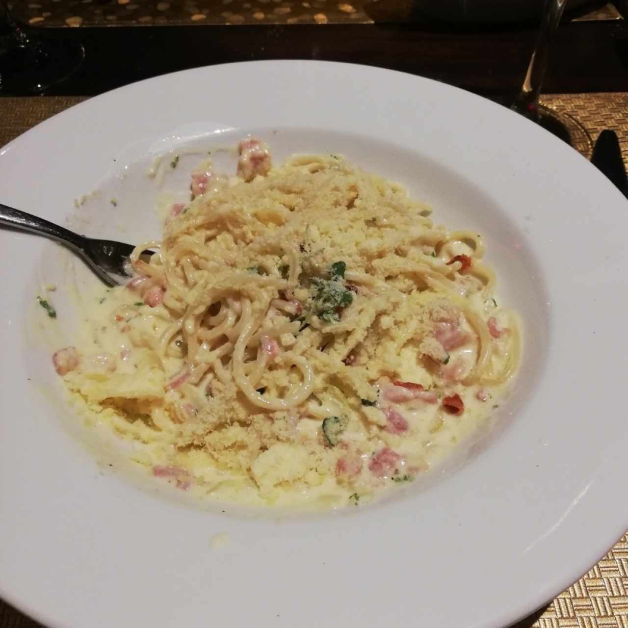 spaghetti a la carbonara 