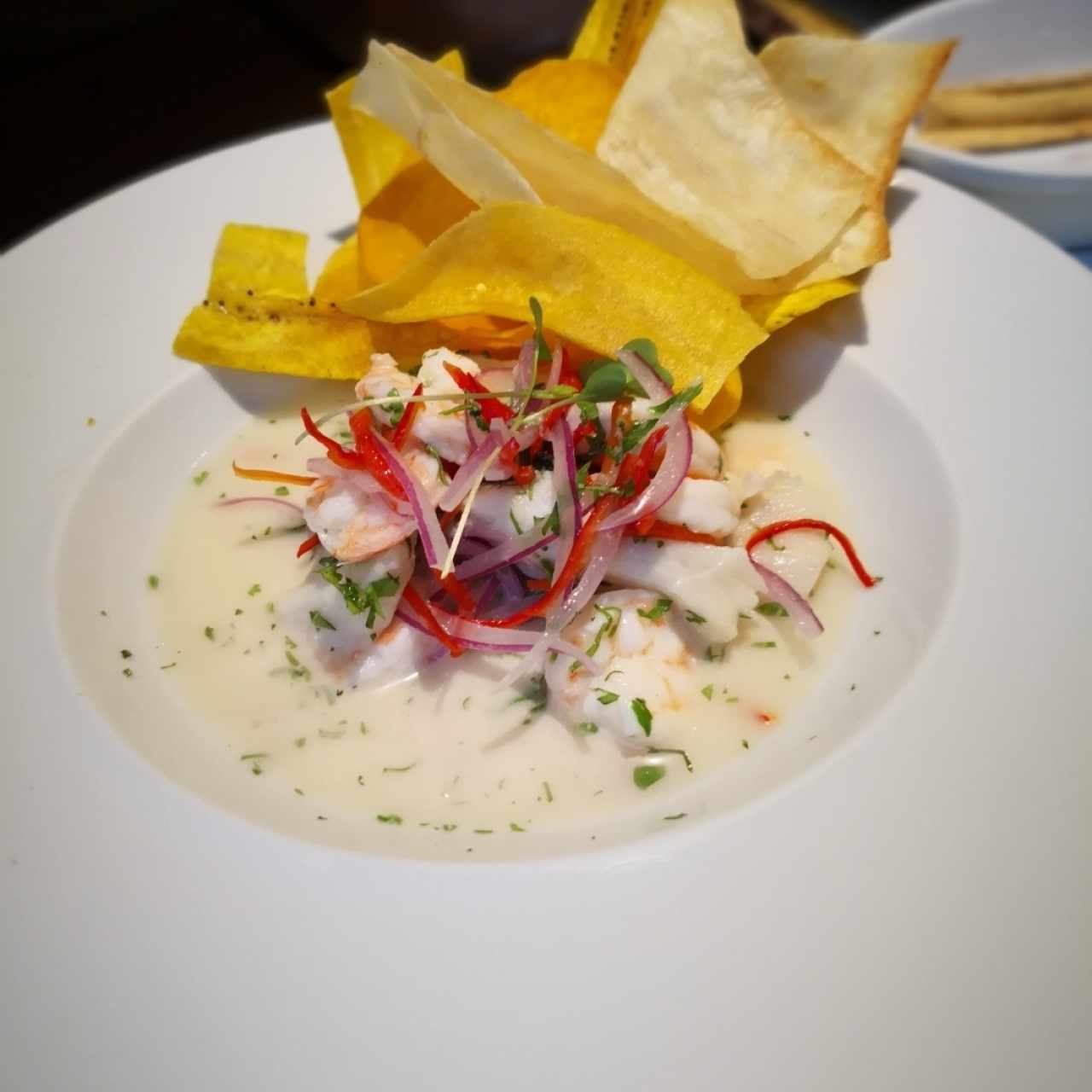 Ceviche de corvina y camaron