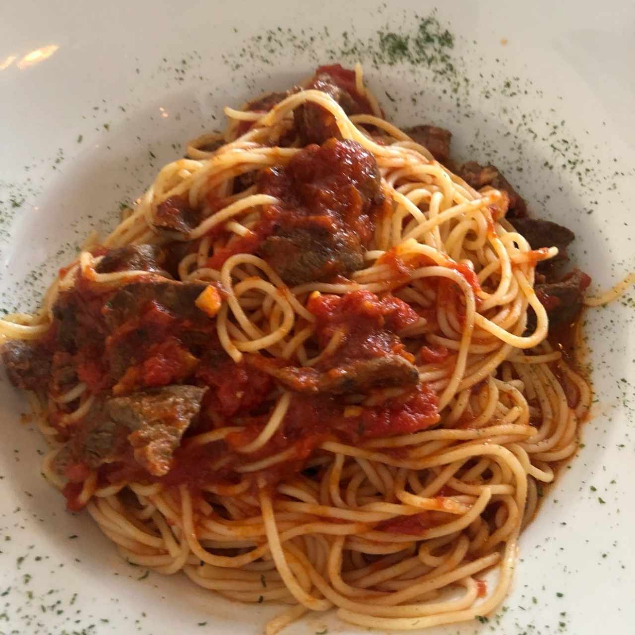 spaghettini a la pizzaiola