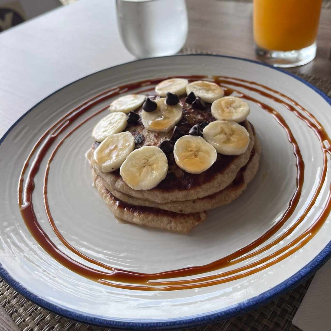 Chocolate chips and banana pancakes 