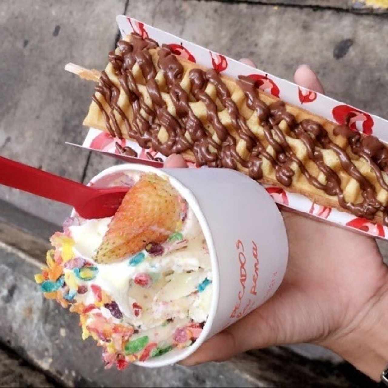 crazy rainbow y waffle pop