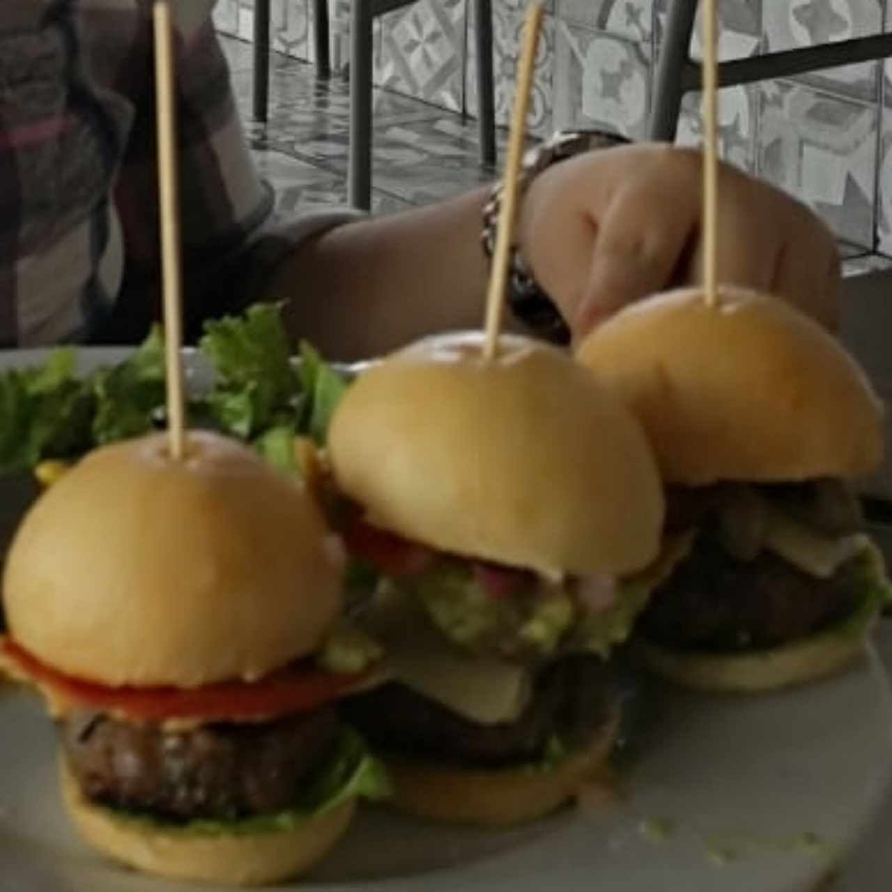 trio de hamburguesas