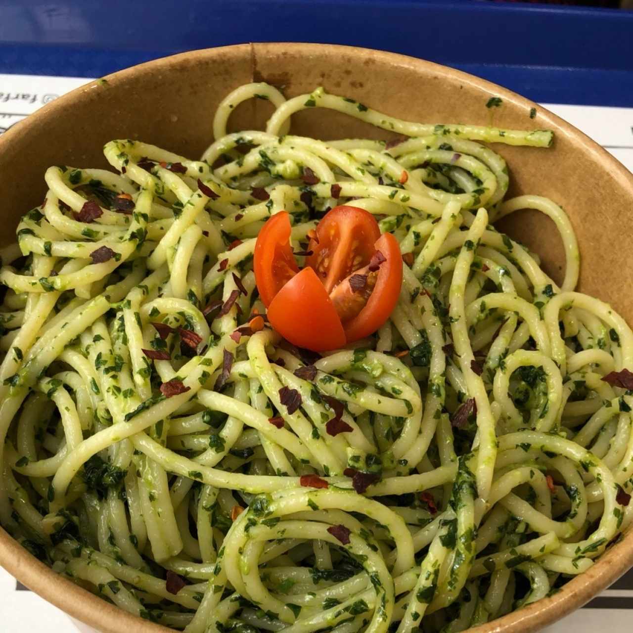 Pasta il pesto.