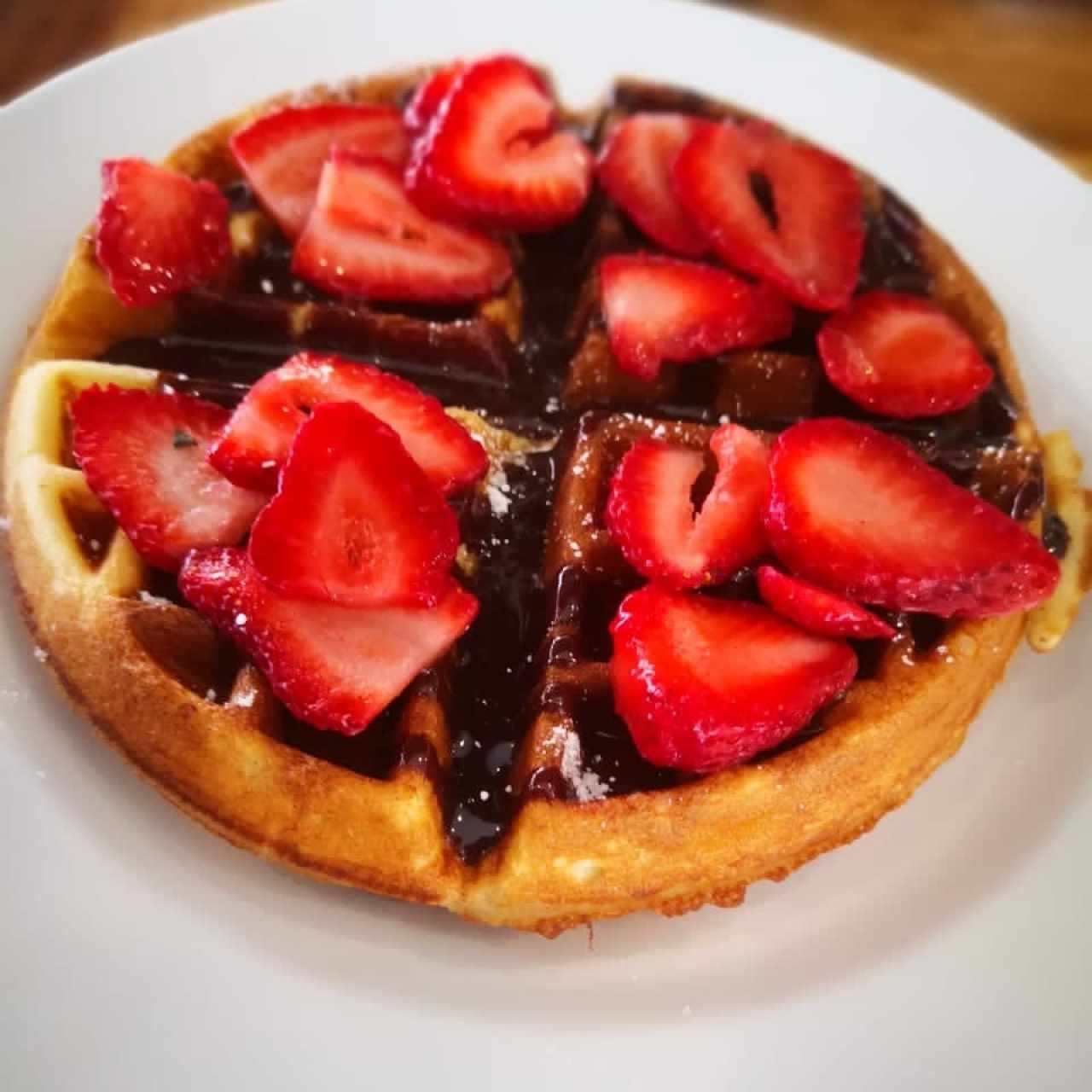 Waffle de Nutella y Fresas