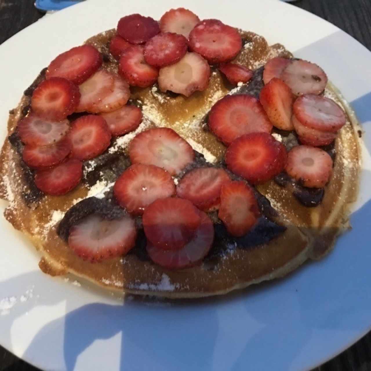 Waffle de Nutela con Fresas!