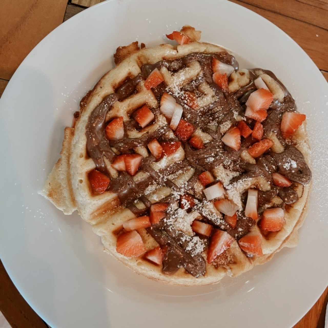 Waffle de Nutella y Fresas