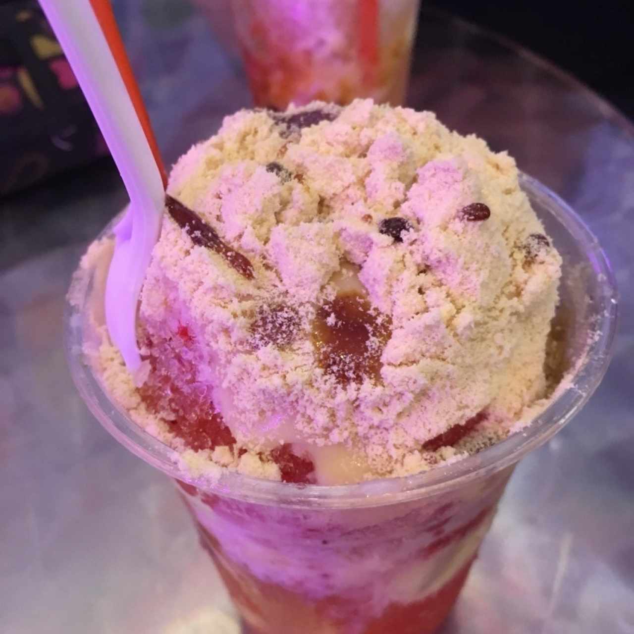 Raspado de maracuya con fresa