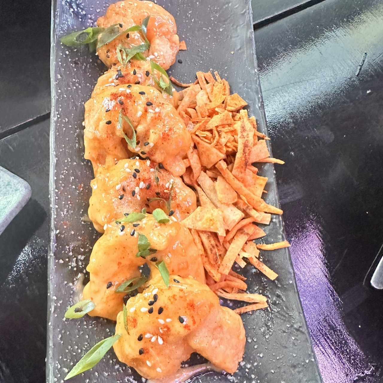 Langostinos tempura