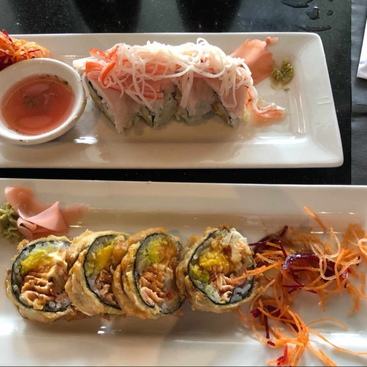 Ceviche roll y Tiger roll