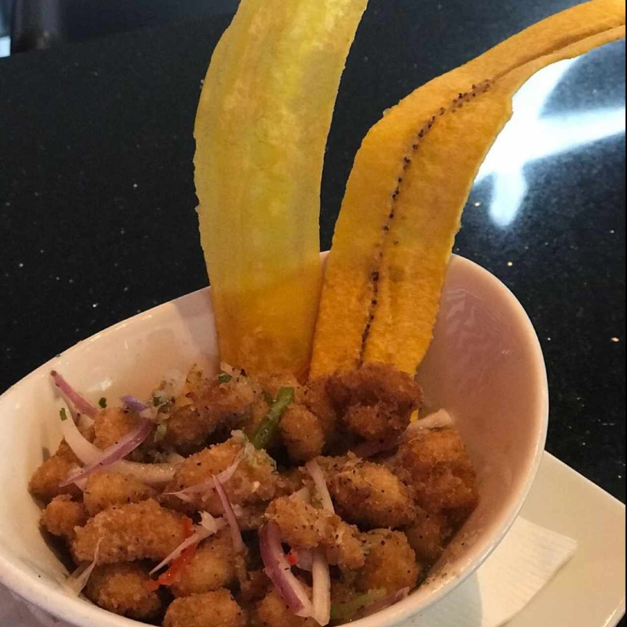 Ceviche frito de corvina