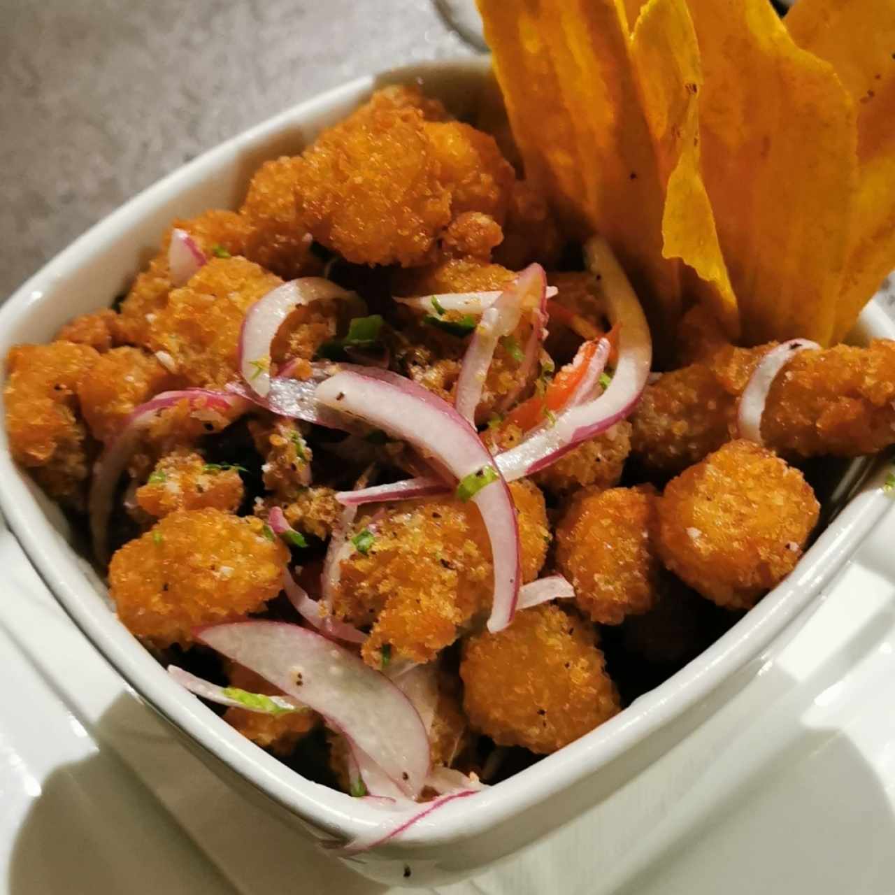 Ceviche Frito de Corvina