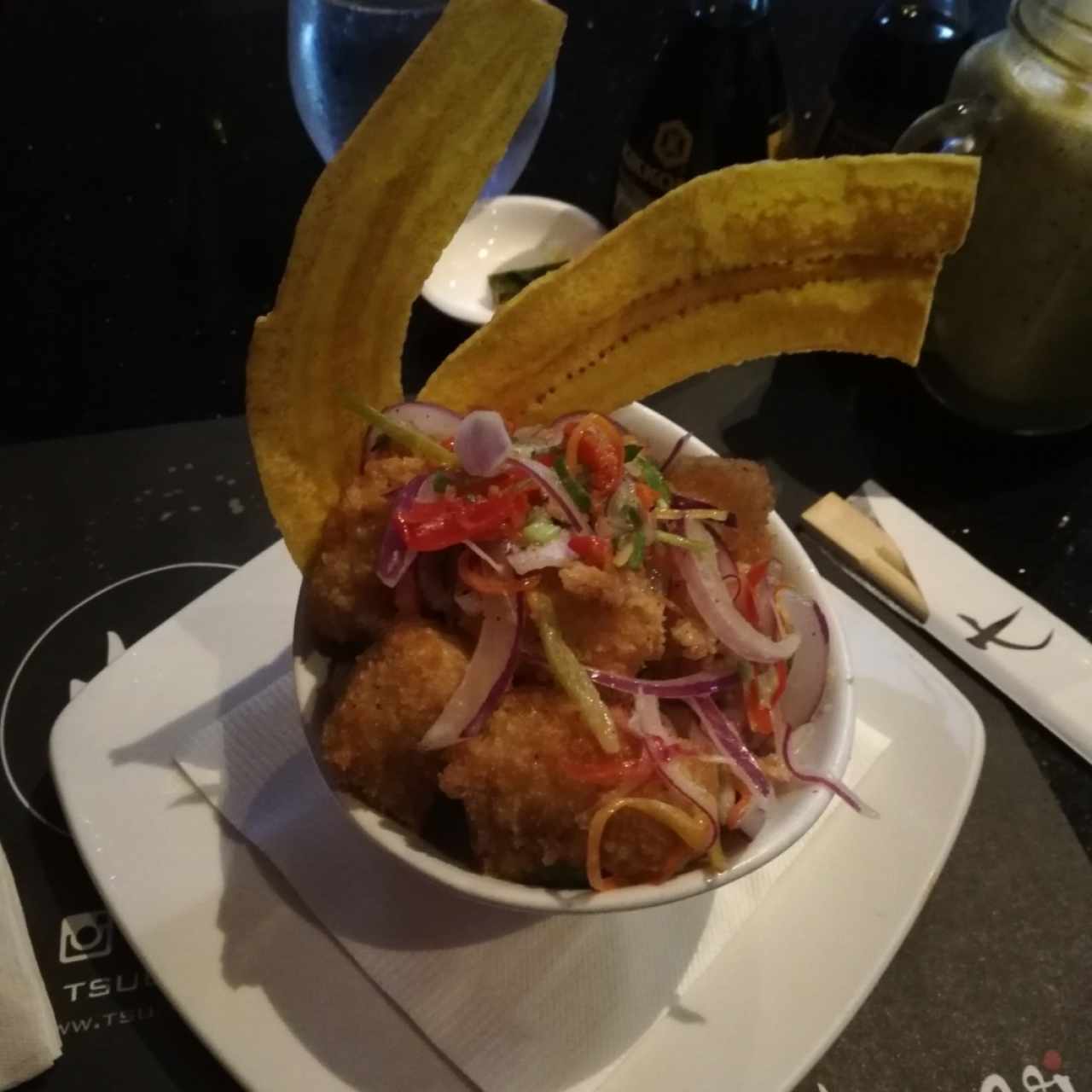 Ceviche frito de langostinos