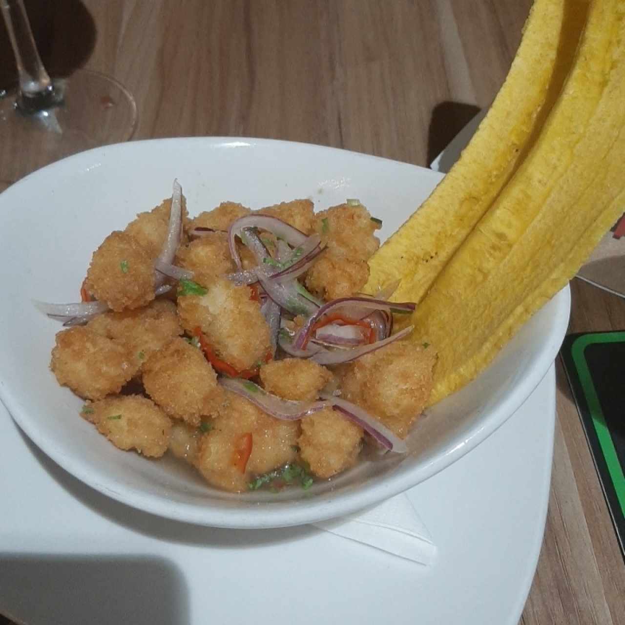 Ceviche frito de corvina