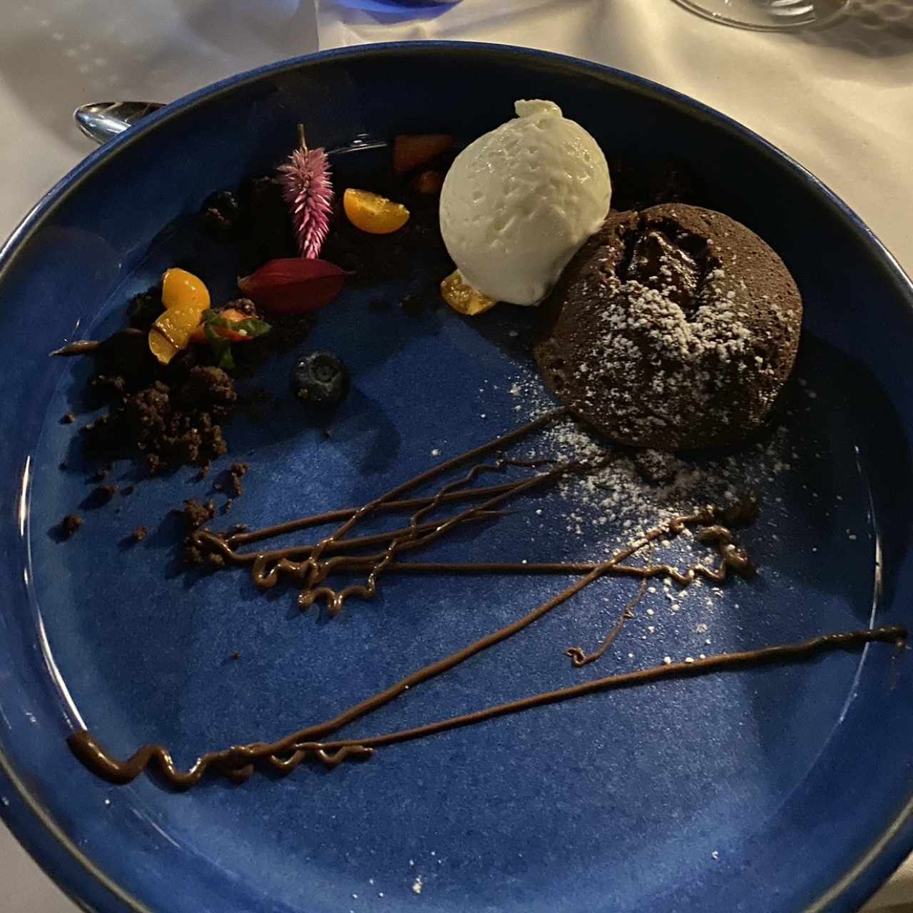 Volcán de Chocolate con helado de vainilla