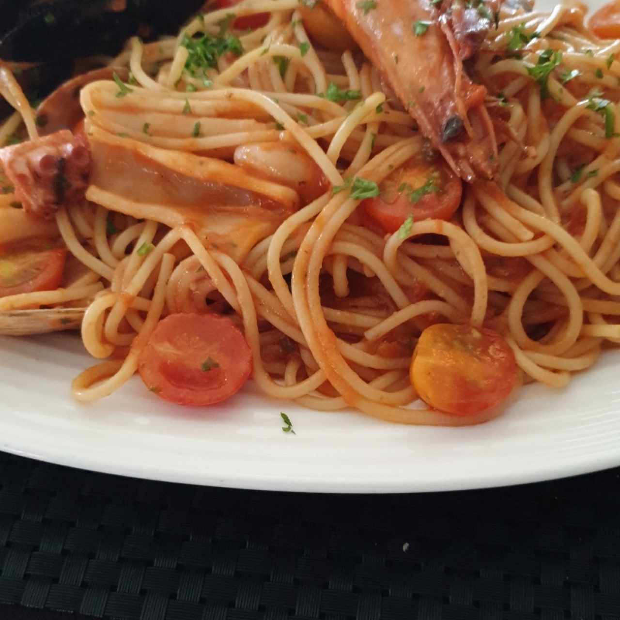 spaguetti de mariscos