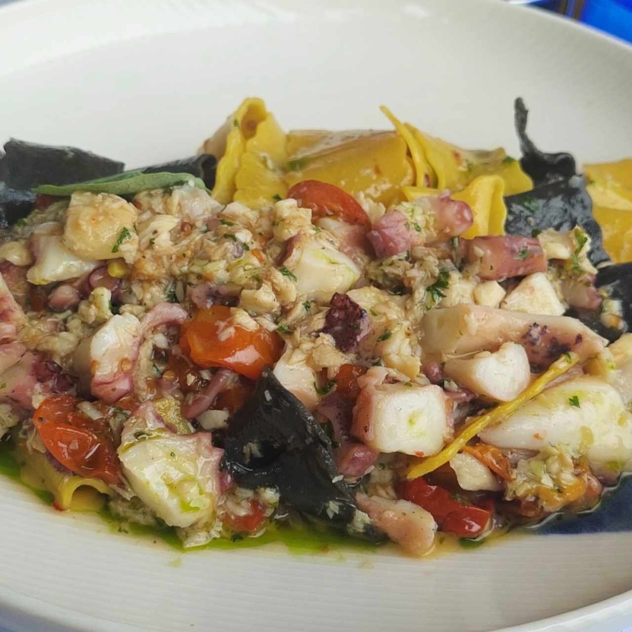 papardelle copia y pulpo