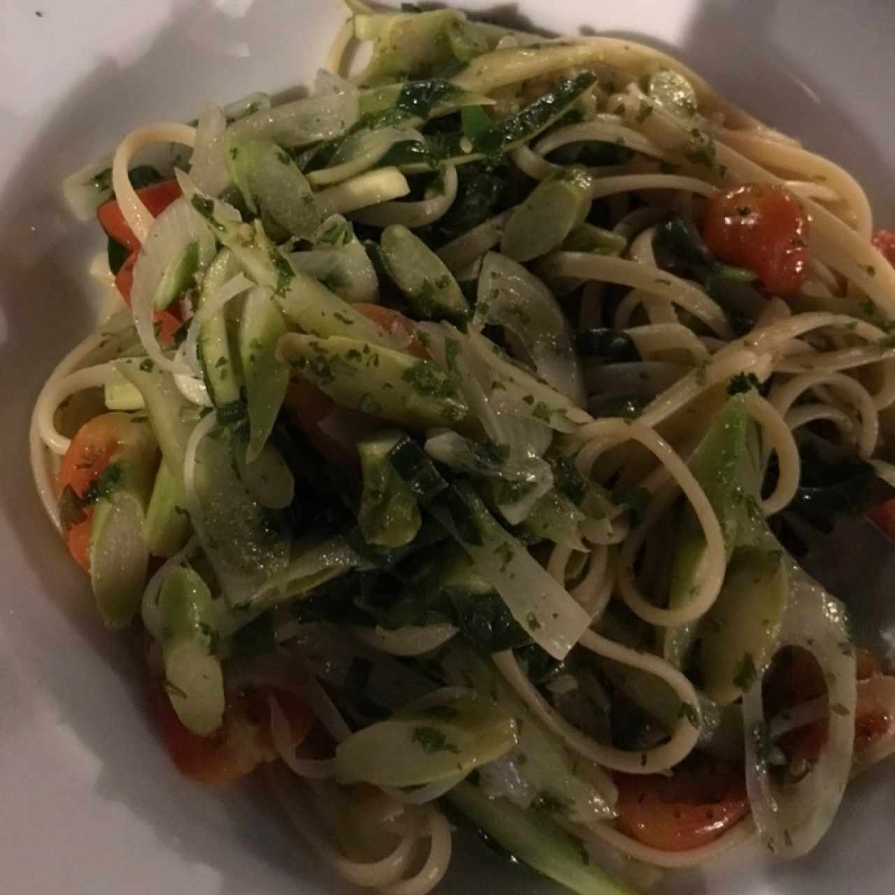 linguini con vegetales