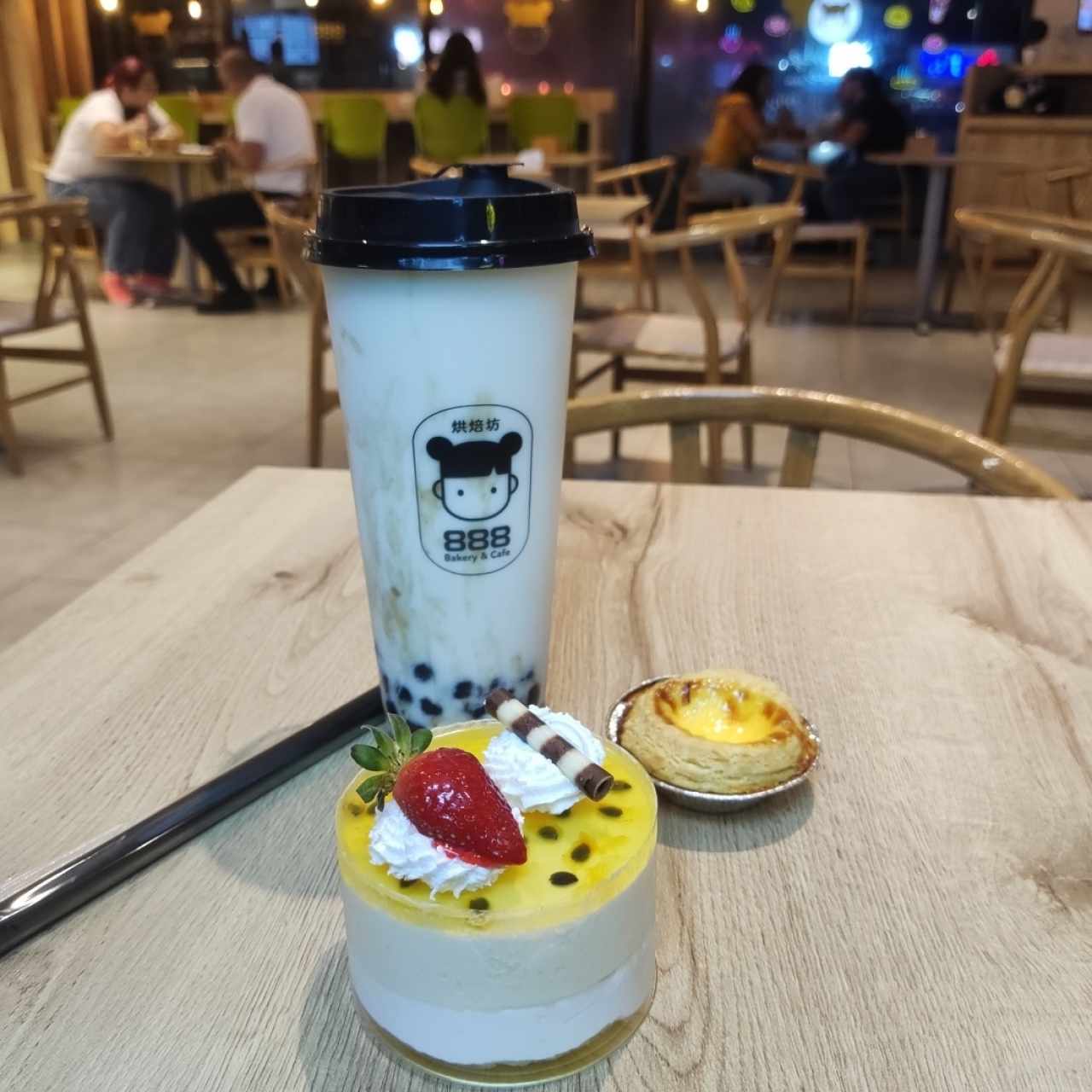 Postres -maracuyá y bubble tea de coco 