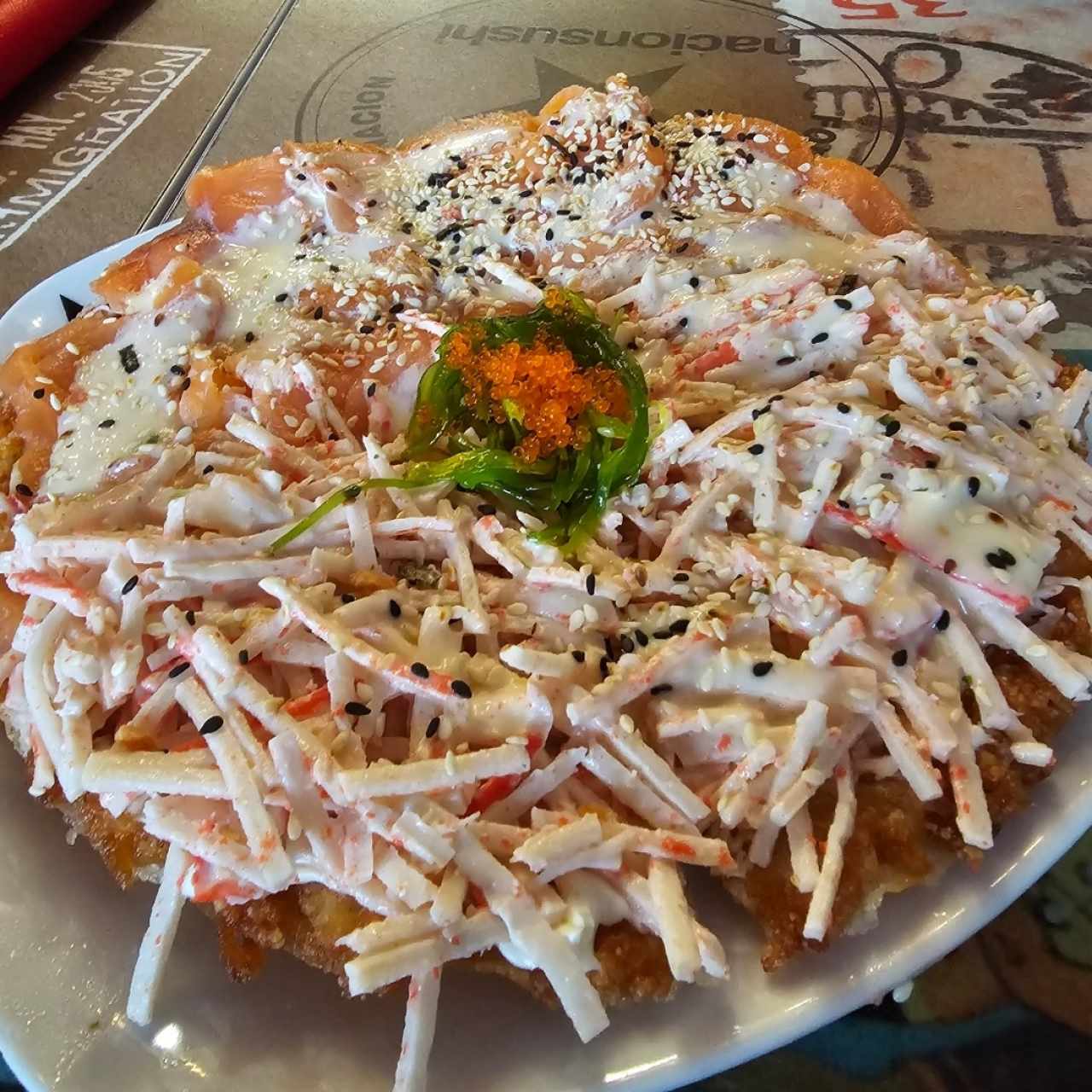 Pizza de Sushi de Salmón