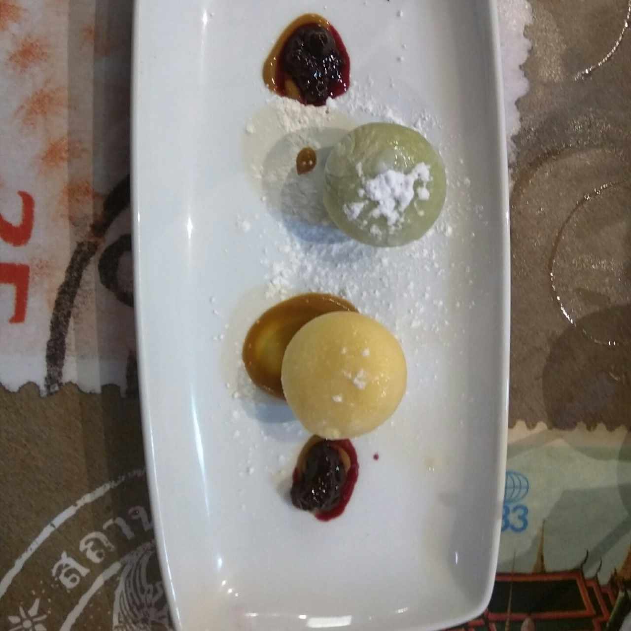 Moshi de mango y te frío.