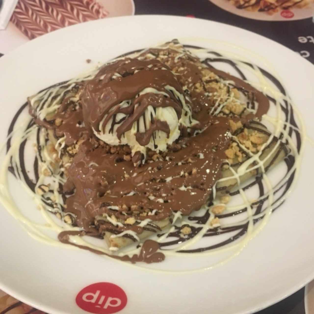 Crunchy triple chocolate crepe