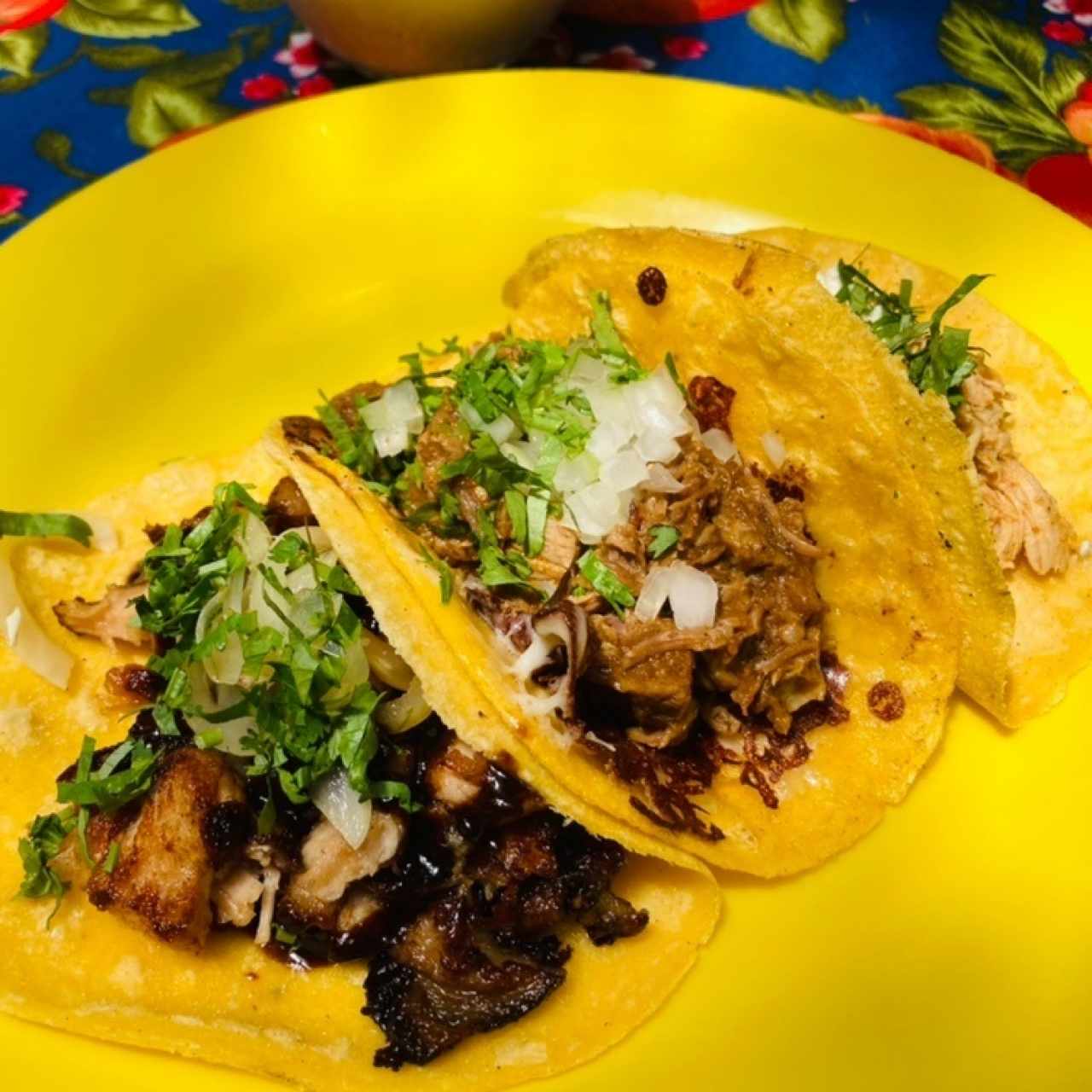 Tacos Variados: Panza Café, Pollo Pistolero